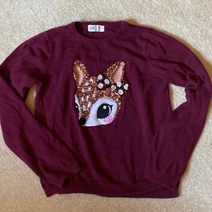 Girls sequin deer sweater